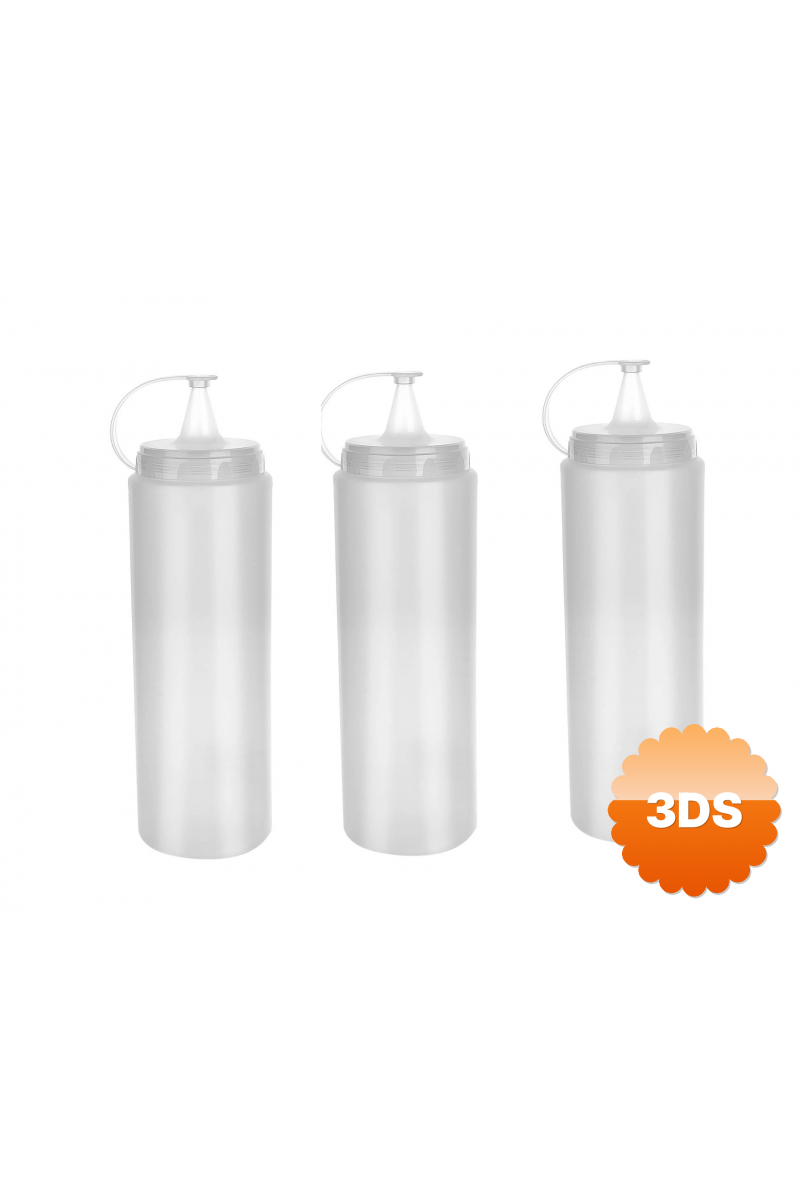 Şeffaf Sos Şişesi - 1000ml Dev Boy 3 Adet