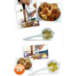 2 Adet Kurabiye Ruleti - Çiçek - Kalp - Üçgen - Muffin Şekillerinde Kurabiye Şekillendirici