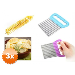 3 Adet Pratik Kolay Patates Meyve Ve Sebze Dilimleyici Doğrama Bıçağı