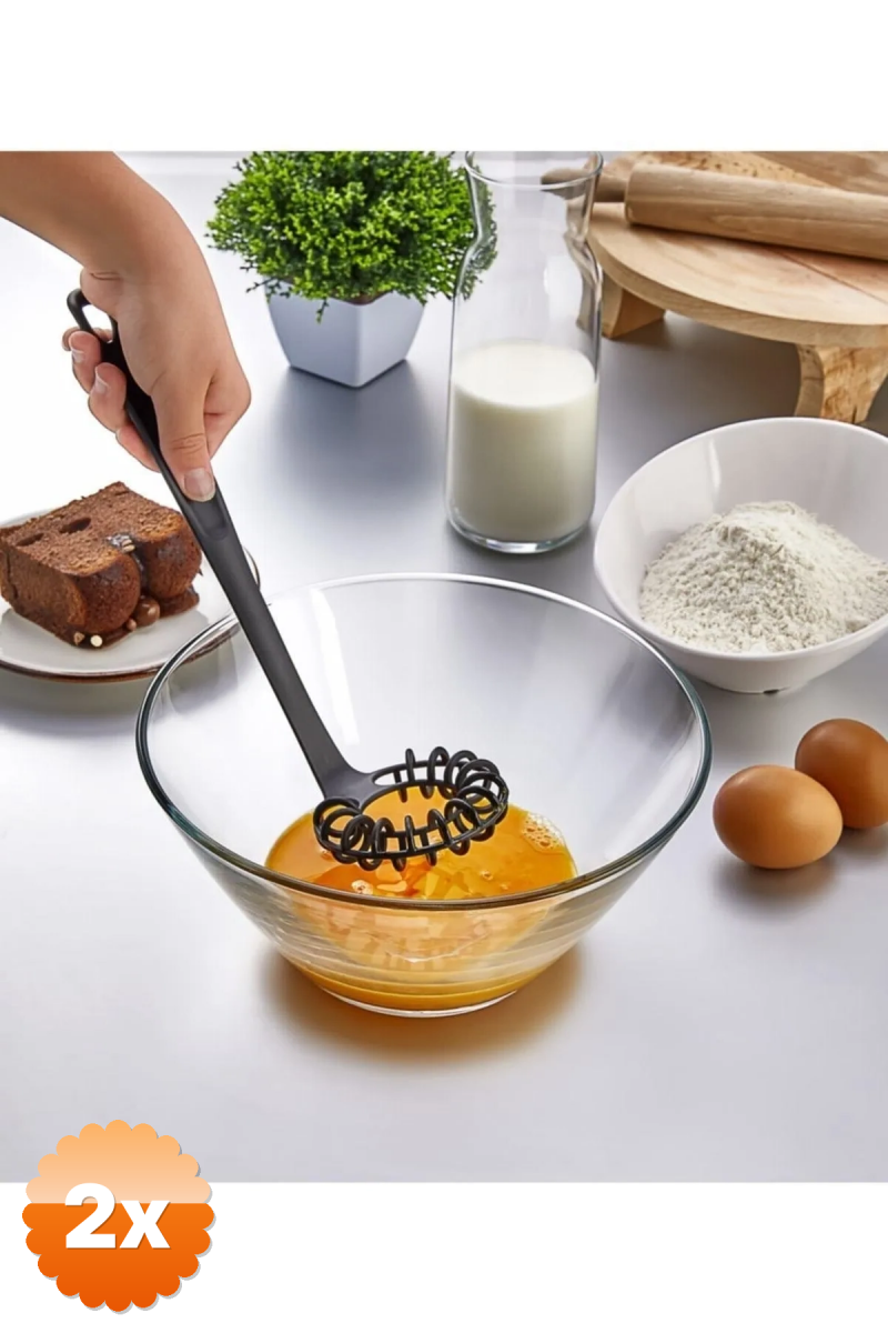 2 Adet Pratik Spiral çırpıcı Un - Yumurta - Krema Karıştırıcı