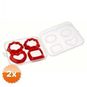 2 Paket Kurabiye Kalıbı 4 Parça 8 Şekil - Saklama Kutulu