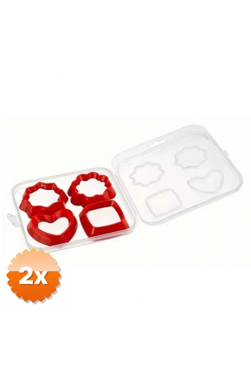 2 Paket Kurabiye Kalıbı 4 Parça 8 Şekil - Saklama Kutulu