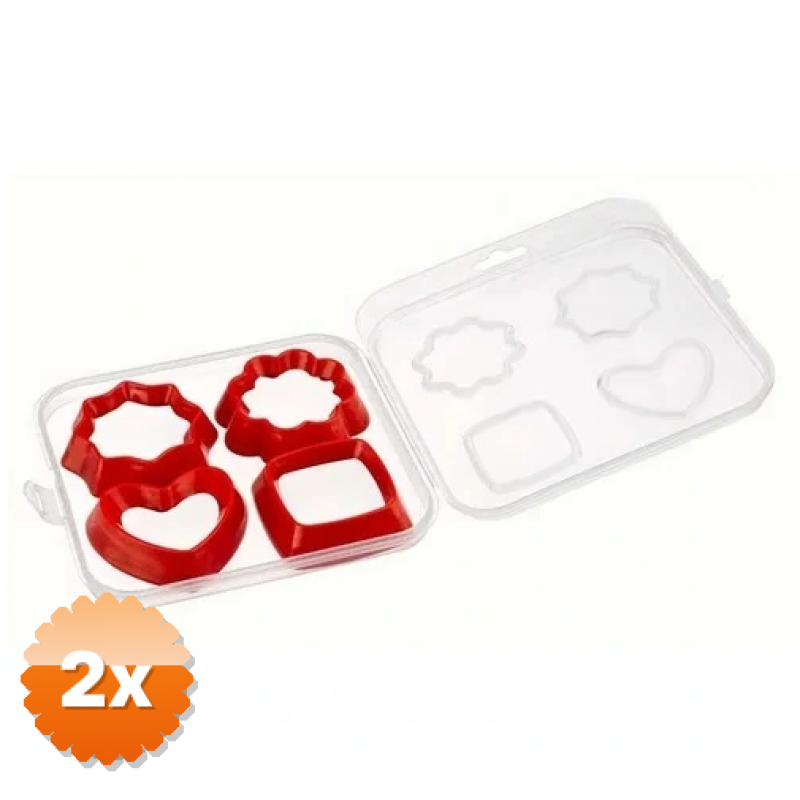 2 Paket Kurabiye Kalıbı 4 Parça 8 Şekil - Saklama Kutulu