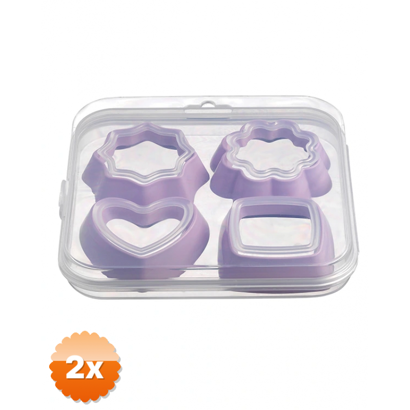 2 Paket Kurabiye Kalıbı 4 Parça 8 Şekil - Saklama Kutulu