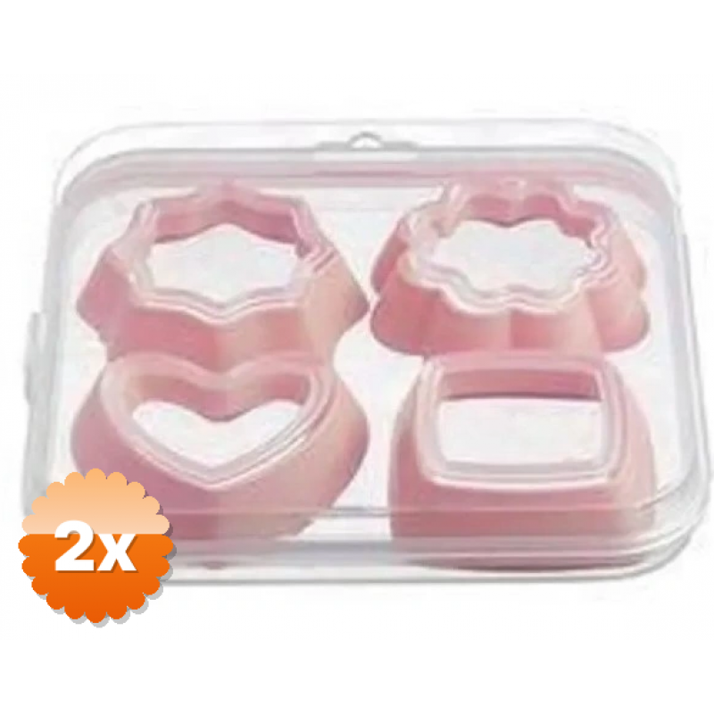 2 Paket Kurabiye Kalıbı 4 Parça 8 Şekil - Saklama Kutulu