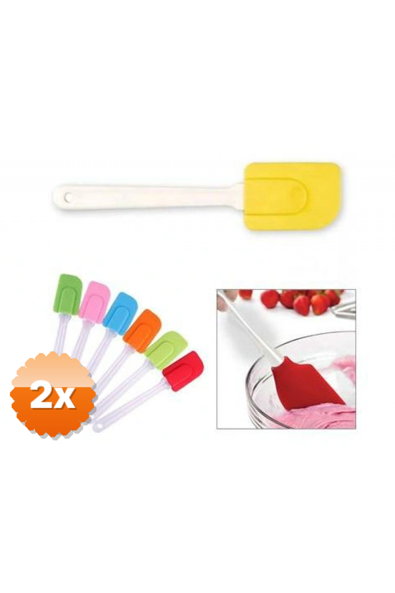 2 Adet Renkli Silikon Spatula - Büyük