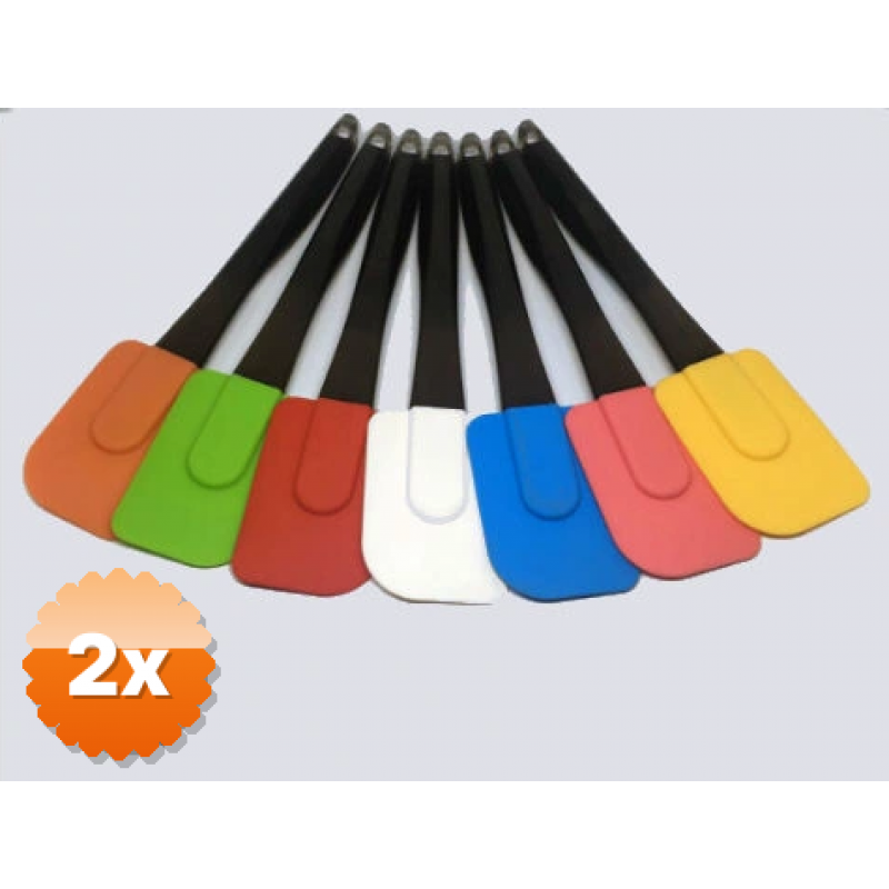 2 Adet Renkli Silikon Spatula - Büyük