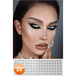2 Adet Yüz Taşı Kristal - Burun, Vücut Taşı, Tattoo Makyaj Taşı, Yapışkanlı, 24 Adet