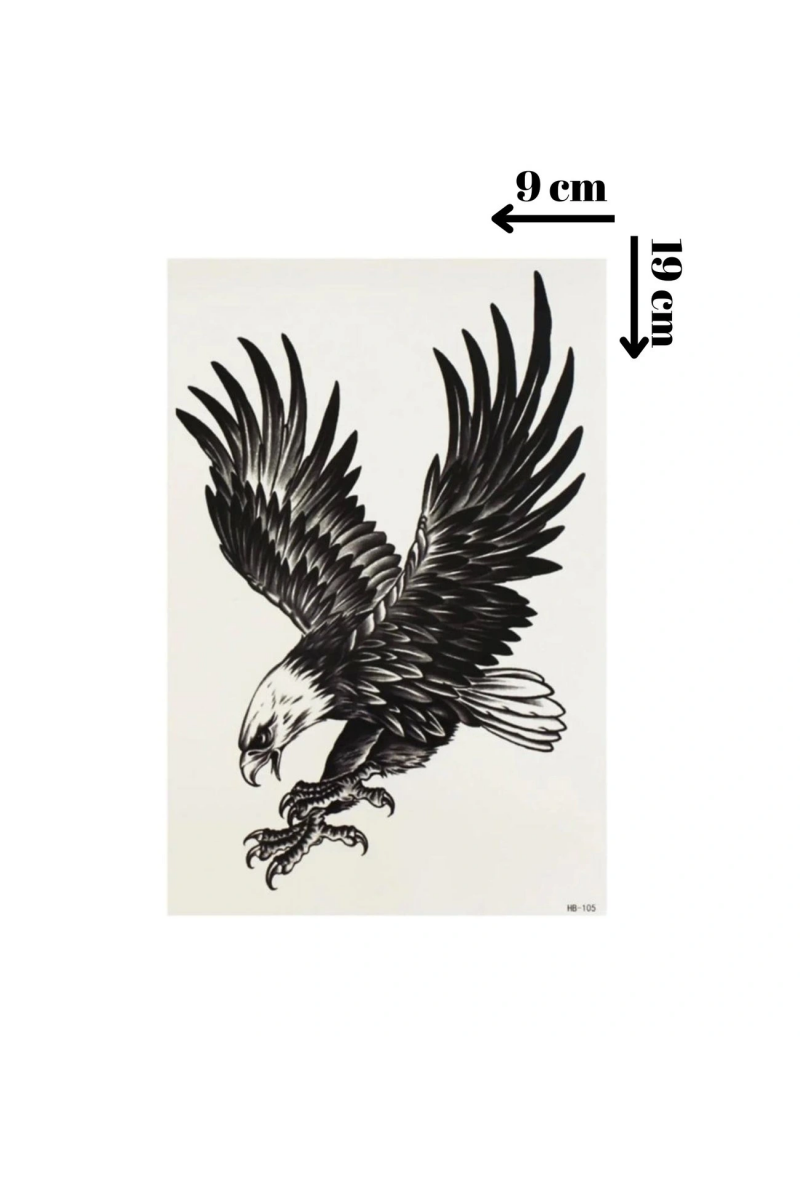 Kartal Geçici Dövme Şablonu - Ff037