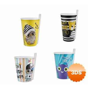 4 Adet Kendinden Pipetli Bardak 400 Ml
