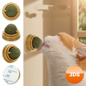 Duvara Yapışan Dönen Kedi Nanesi Cat Oyun Topu Doğal Kedi Oyuncağı