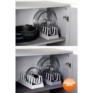 6 Bölmeli Tencere Kapak Rafı - Tencere Kapak Organizeri