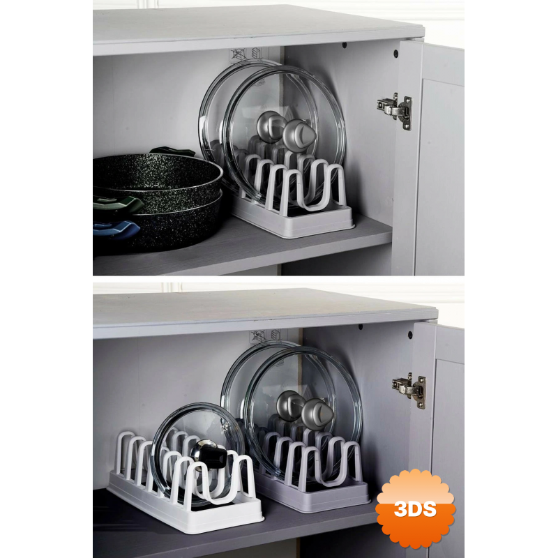 6 Bölmeli Tencere Kapak Rafı - Tencere Kapak Organizeri