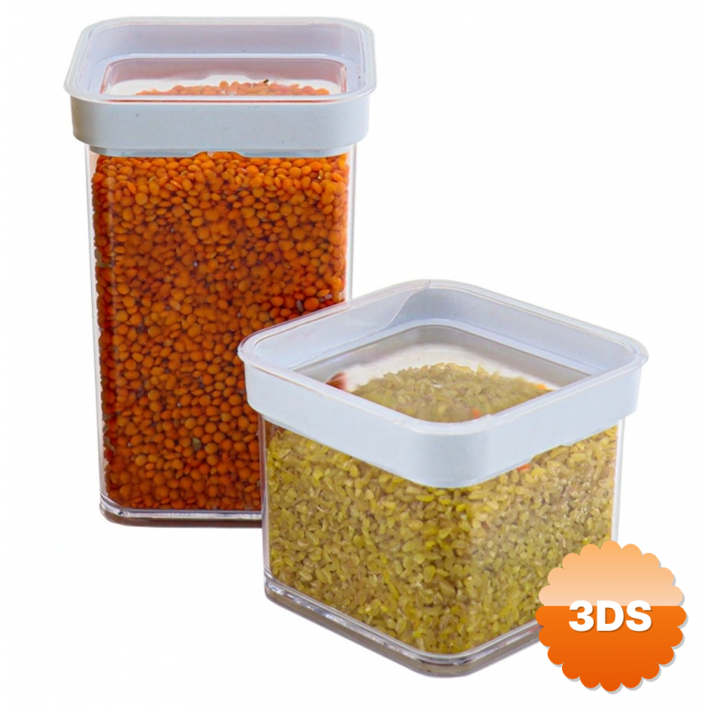 Vakumlu Kare Saklama Kabı - 1 Litre