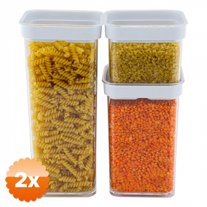 2 Adet Vakumlu Kare Saklama Kabı - 0,50 Litre