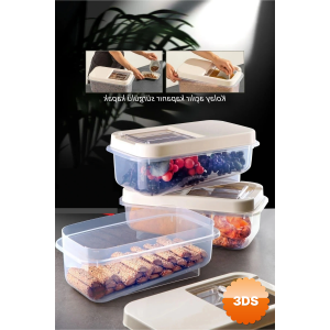 Sürgülü Kapaklı 7.5 Lt Erzak Bakliyat Un Şeker Saklama Kabı