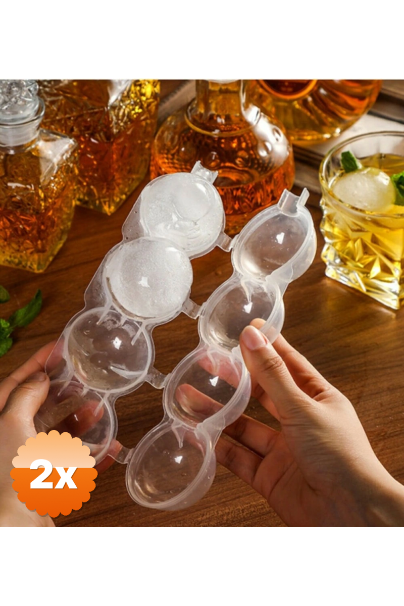 4 Bölmeli Küre Buz Topu Kalıbı - Yuvarlak Buz Topu