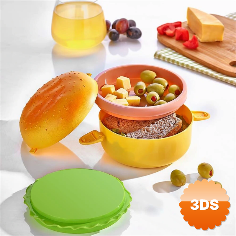 Hamburger Görünümlü Beslenme Ve Saklama Kabı