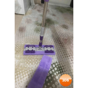 Teleskobik Cam Yer Tavan Silme - İstediğin Bezi Tak Kullan - 4 Mandallı - yedek Bezli Mop Seti