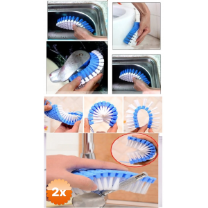 2 Adet Bükülebilir Esnek Kenar Köşe Lavabo Temizleme Fırçası Banyo Mutfak Fırçası