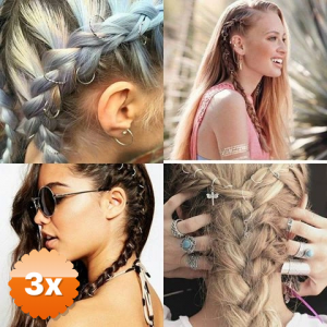 3 Paket Saç Piercingi - Saç Yüzüğü - Silver