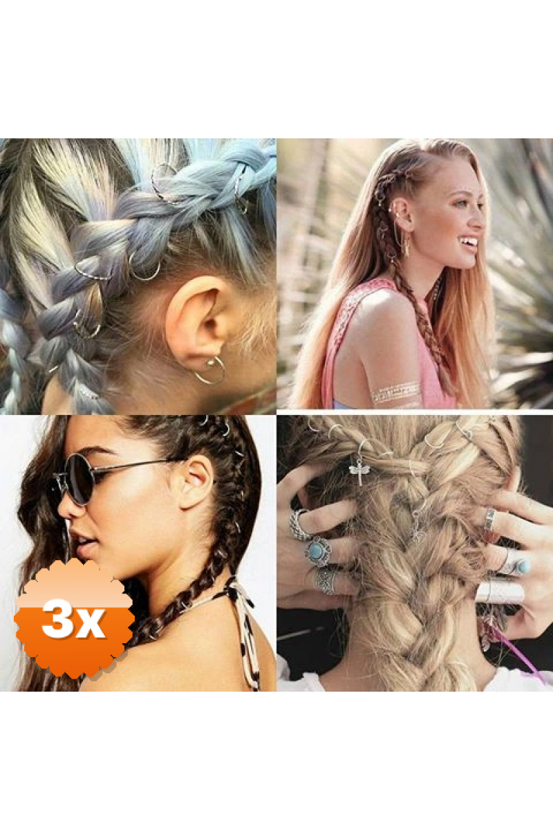 Saç Piercingi - Saç Yüzüğü - Silver