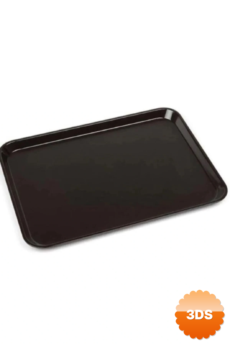 10 Adet Siyah Midi Boy Plastik Servis Tepsisi Kırılmaz Lokanta Büfe Fast Food Kullanım (44x32 Cm)