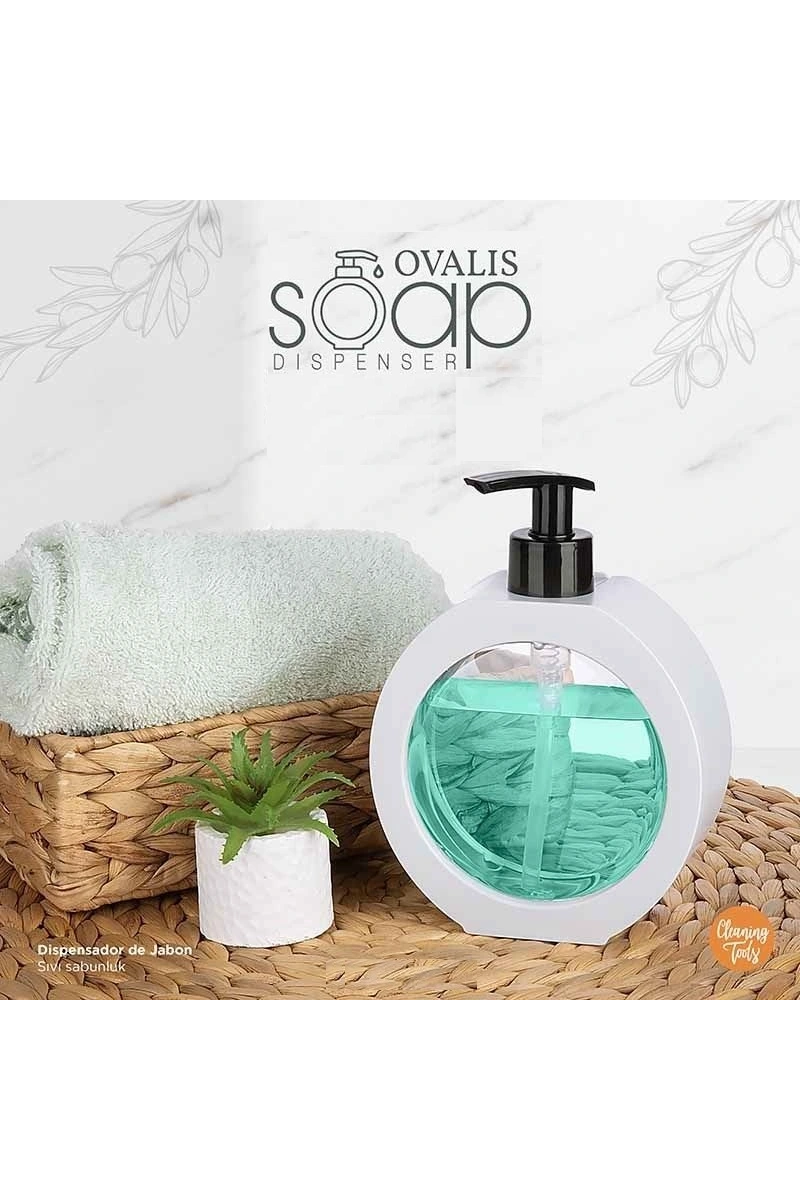 350 Ml Tezgah Üstü Oval Banyo Mutfak Sıvı Sabunluk Banyo Mutfak Bulaşık Lavabo Deterjanlık