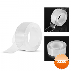 2 Metre X 3 Cm Şeffaf Güçlü Nano Çift Taraflı Silikon Jel Yapıştırıcı Bant
