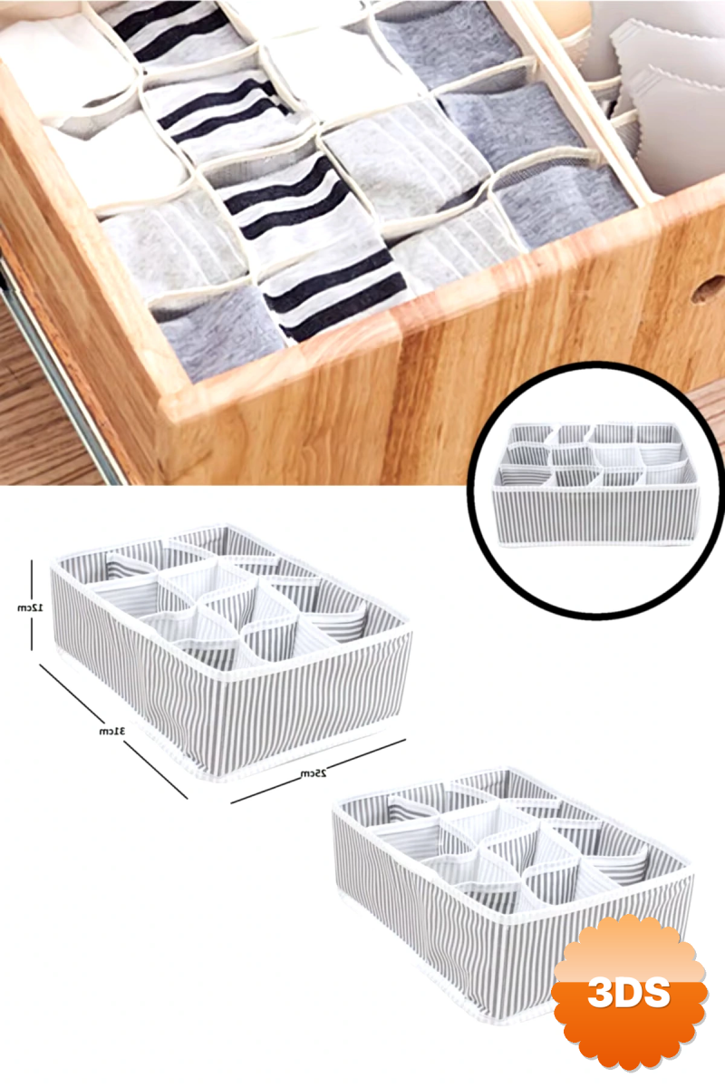 12 Bölmeli Pratik Bölmeli Çekmece Düzenleyici Organizer(iç Çamaşırı Kravat Çorap Düzenleyici)
