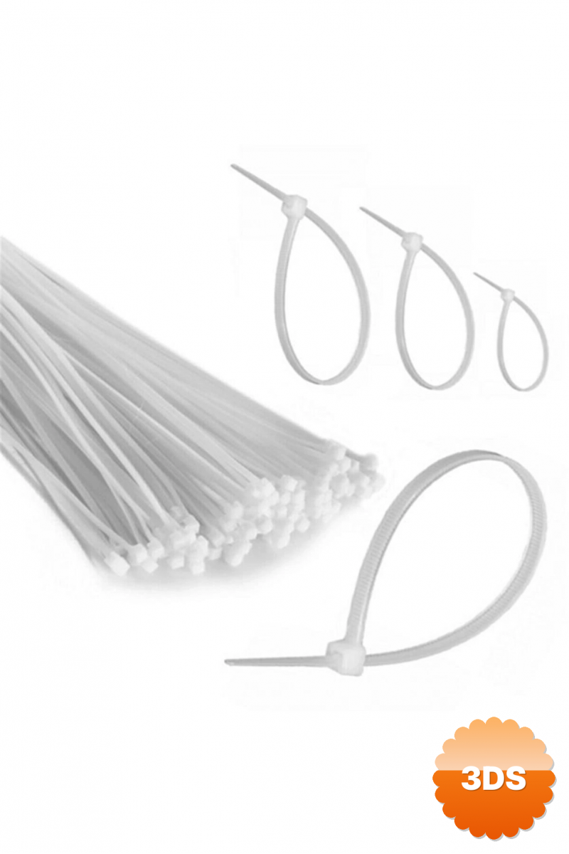 100 Adet Plastik Cırt Kelepçe Kablo Bağı Kablo Düzenleyici - 4.8 X 380 Mm