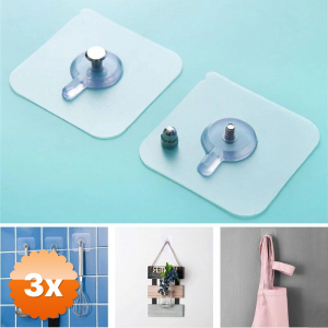 3 Adet 3 Lü Yapışkanlı Mutfak Banyo Raf Tutucu Askı Pin Çerçeve Çok Amaçlı Askısı