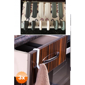 3 Adet 6 Lı Çekmece - Havlupan Askısı Çok Amaçlı Askı Seti