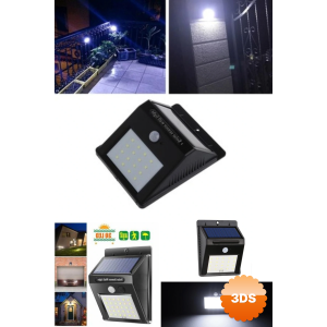 Sensörlü Solar Duvar Lambası 20 Ledli