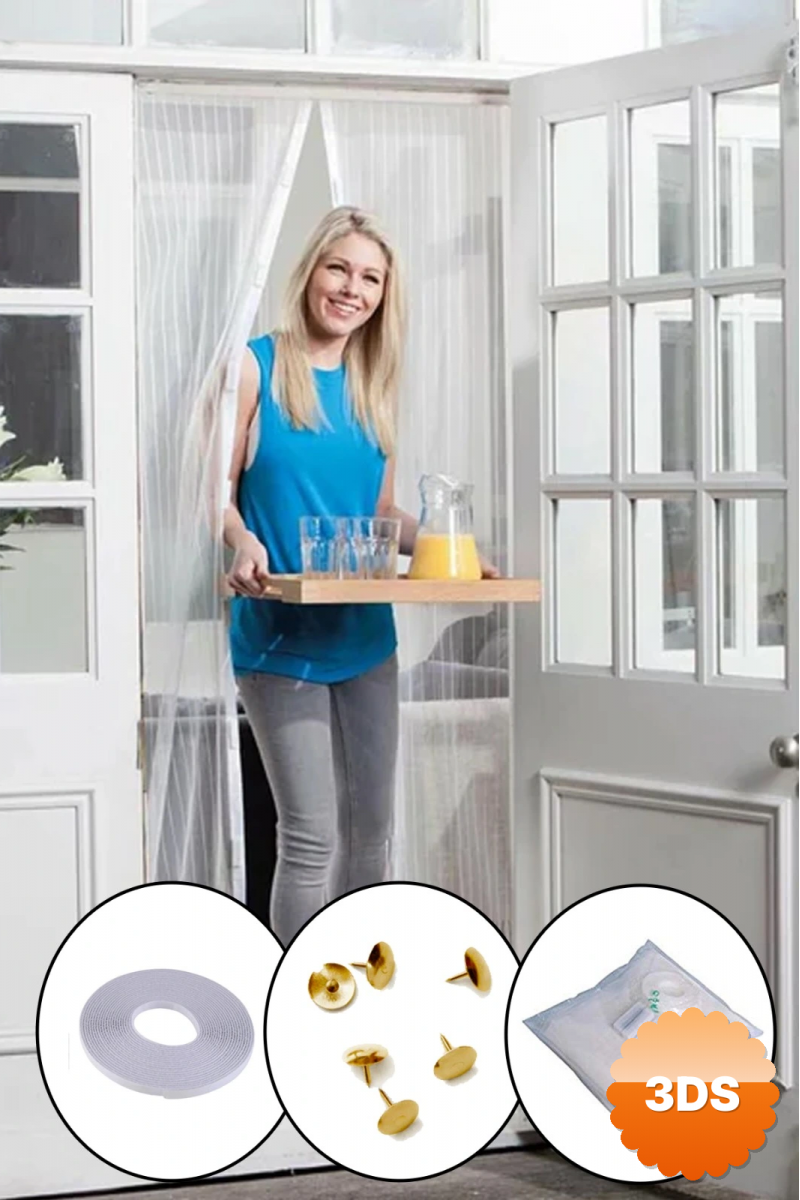 Mıknatıslı Manyetik Kapı Sinekliği Sineklik Tülü Perde (60cm X 210cm 2 Adet Tül)