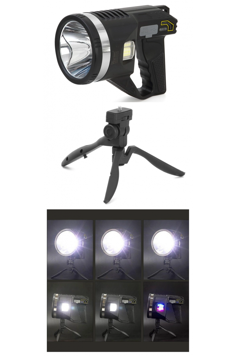 Şarjlı Dev Boy El Feneri Tripod Ayaklı Parlak Led El Lambası Kamp, Av Ve Güvenlik İçin İdeal