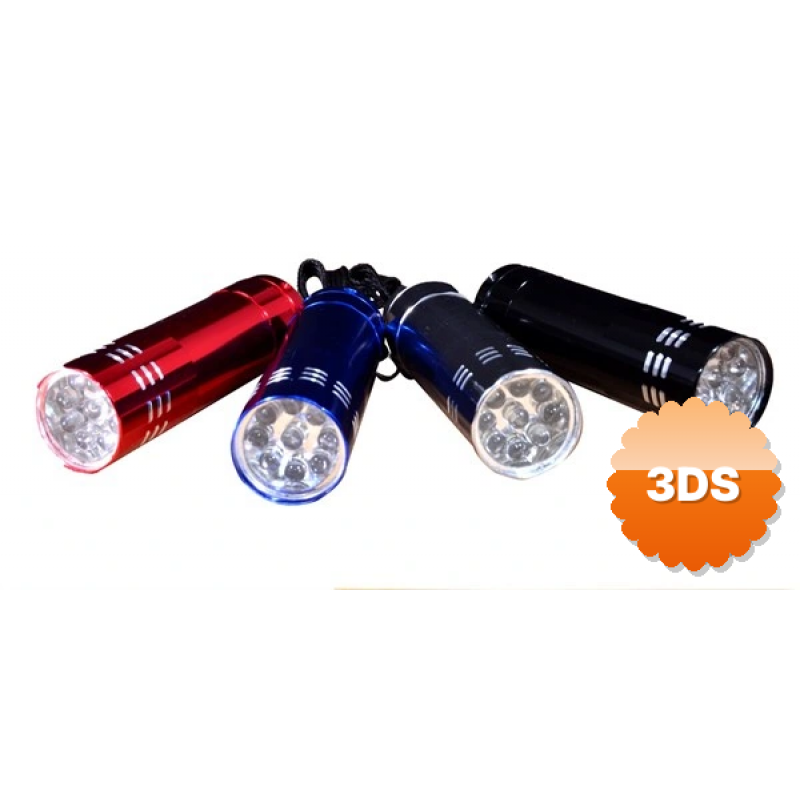3 Adet 9 Ledli Metal Mini El Fener