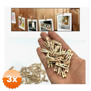 3 Paket Mandal Mini Ahşap Mandal (10 Adet)