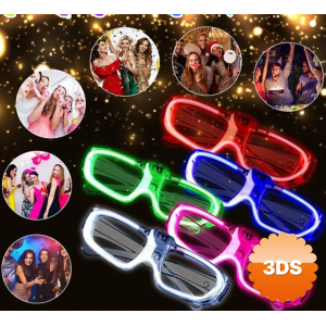 Neon Işıklı Parti Gözlüğü Pilli – 12’li Paket 5 Renk