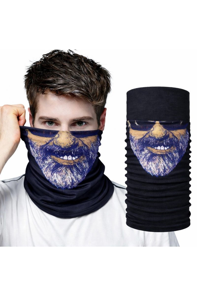 Sakallı Yüz Desenli Baf Buff – Çok Amaçlı Boyunluk & Maske 1 No