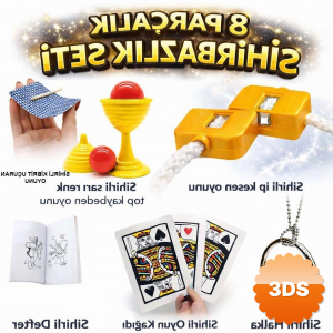 8’li Sihirbazlık Seti (kibrit, Defter, Halka, Kupa, İp, 3’lü Kart)