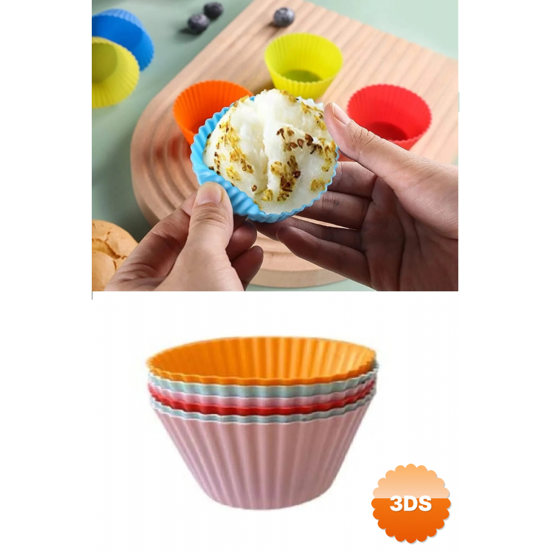 Silikon Muffin Kalıbı - Sürekli Kullanım Muffin Kek Kalıbı 6 Adet