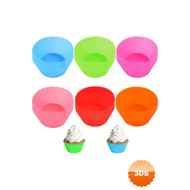 Silikon Muffin Kalıbı - Sürekli Kullanım Muffin Kek Kalıbı 6 Adet