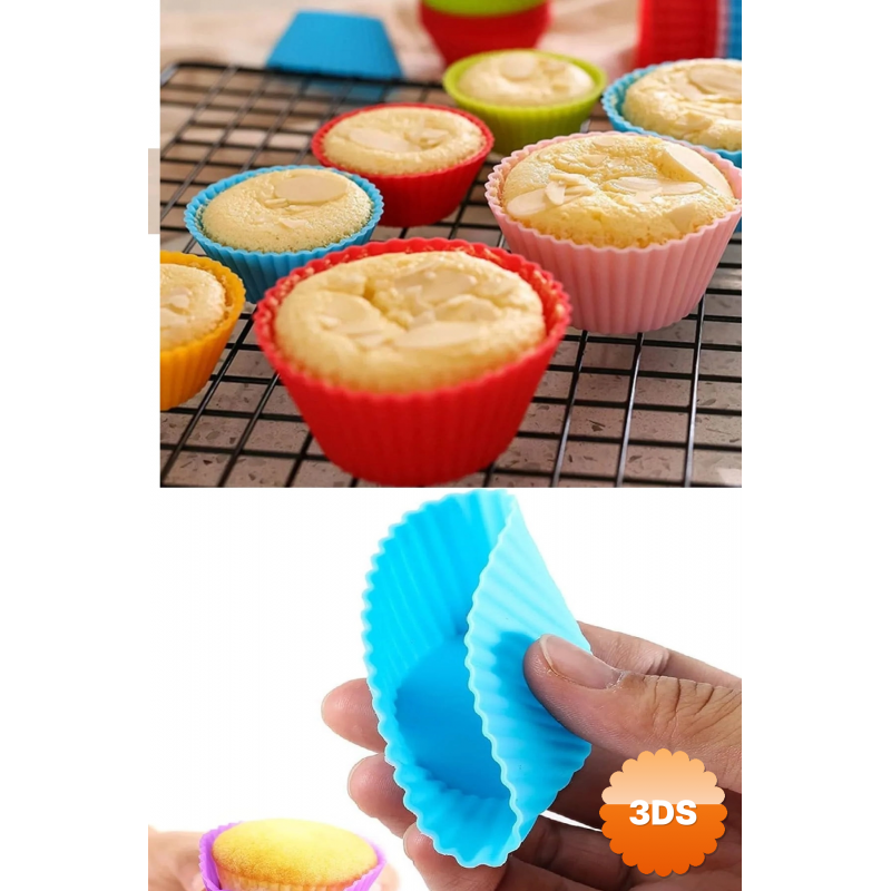 Silikon Muffin Kalıbı - Sürekli Kullanım Muffin Kek Kalıbı 6 Adet