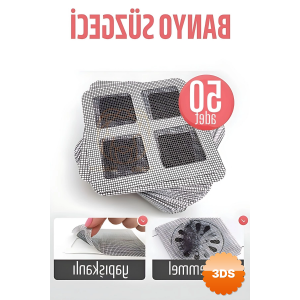 Banyo Gider Süzgeci 50 Adet Yapışkanlı Filtre, 10x10 Cm