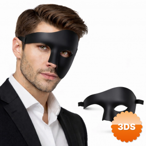 Siyah Yarım Erkek Maske – Phantom Parti & Balo Maskesi