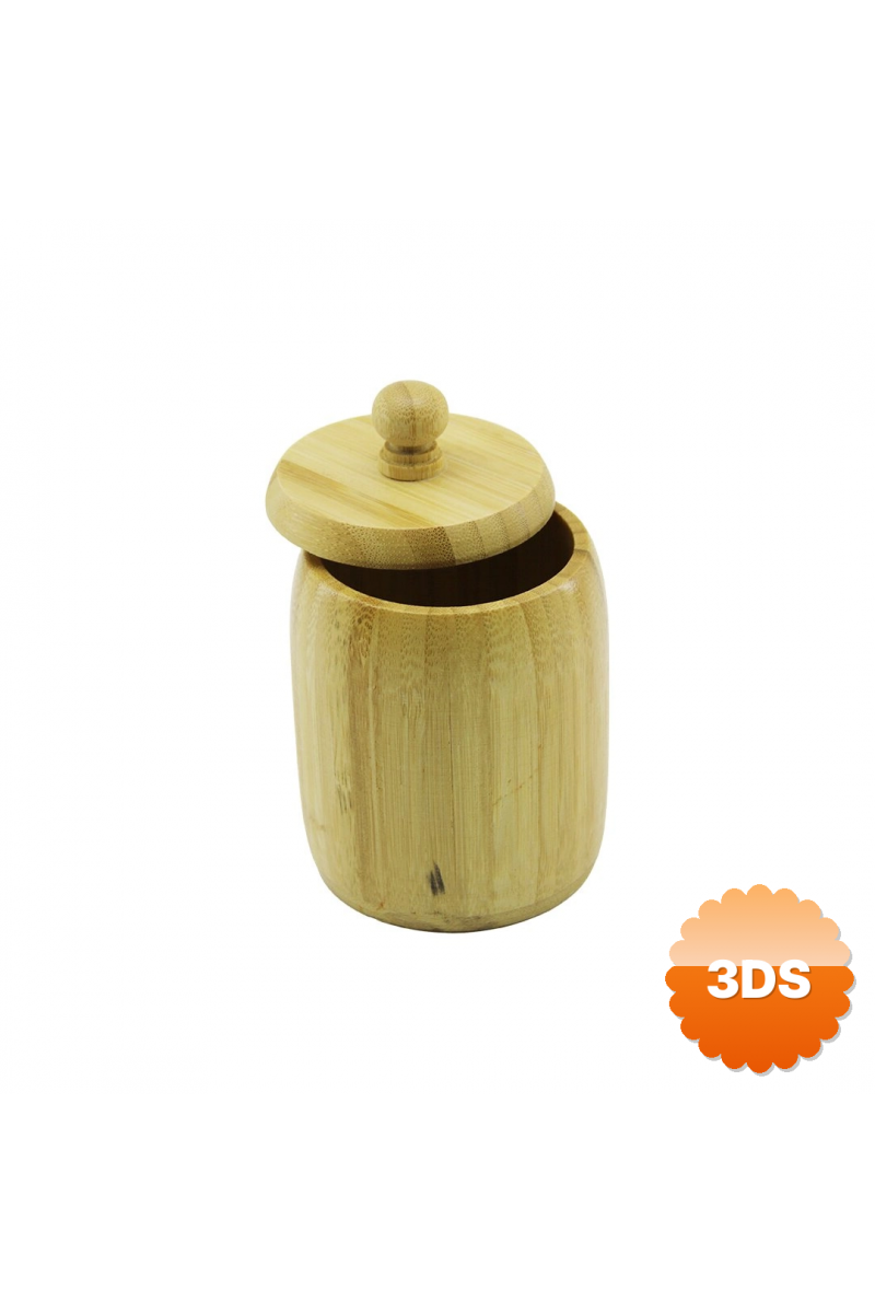 Ahşap Bambu Şekerlik Kapaklı Çap: 7.5cm Derinlik: 8.5cm No : 8