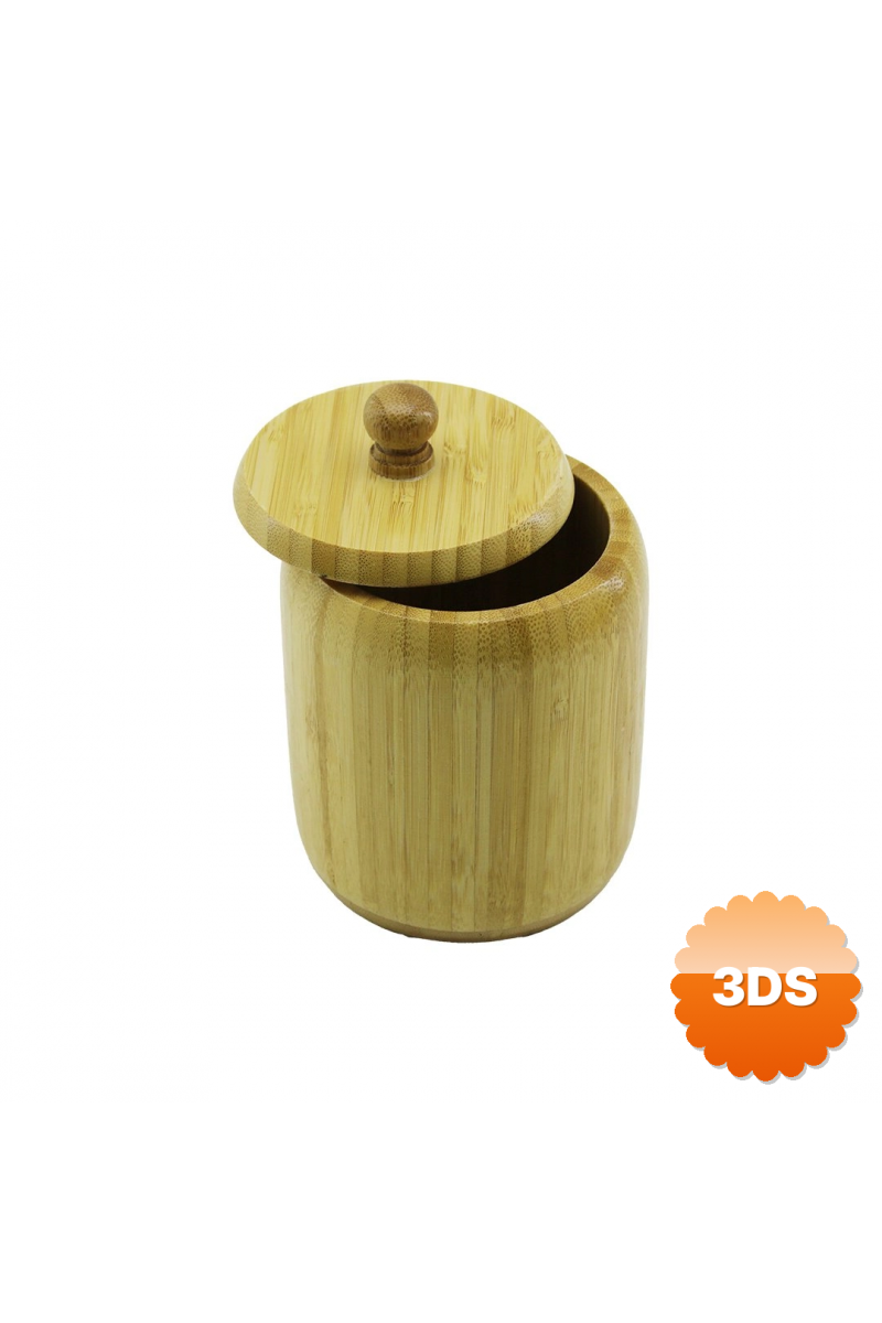 Ahşap Bambu Şekerlik Kapaklı Çap: 9cm Derinlik: 10.5cm No:10