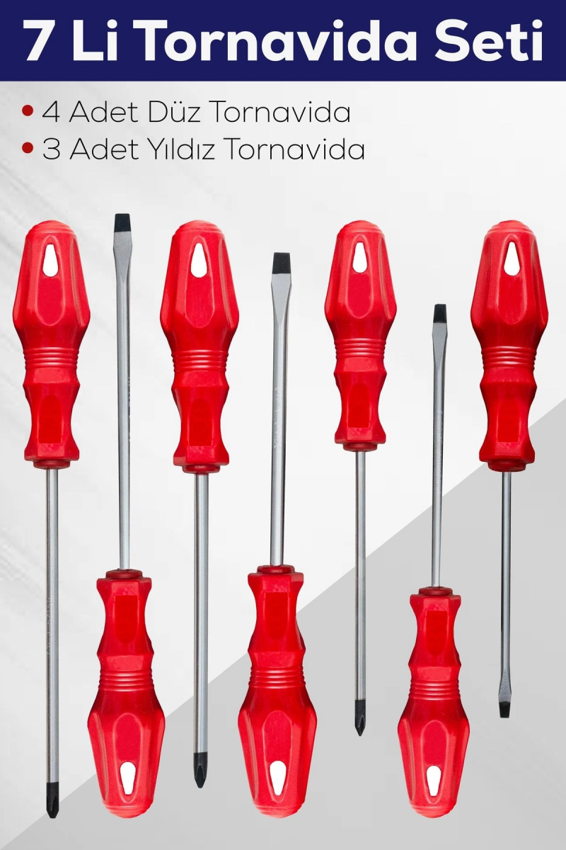 7li Tornavida Seti (4 Adet Düz Tornavida 3 Adet Yıldız Tornavida)