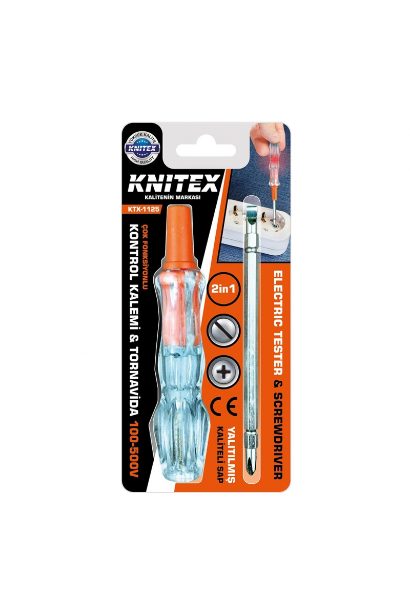 2in1 Düz - Yıldız Çıkar Tak Kontrol Kalemi - Tornavida 100 - 500v